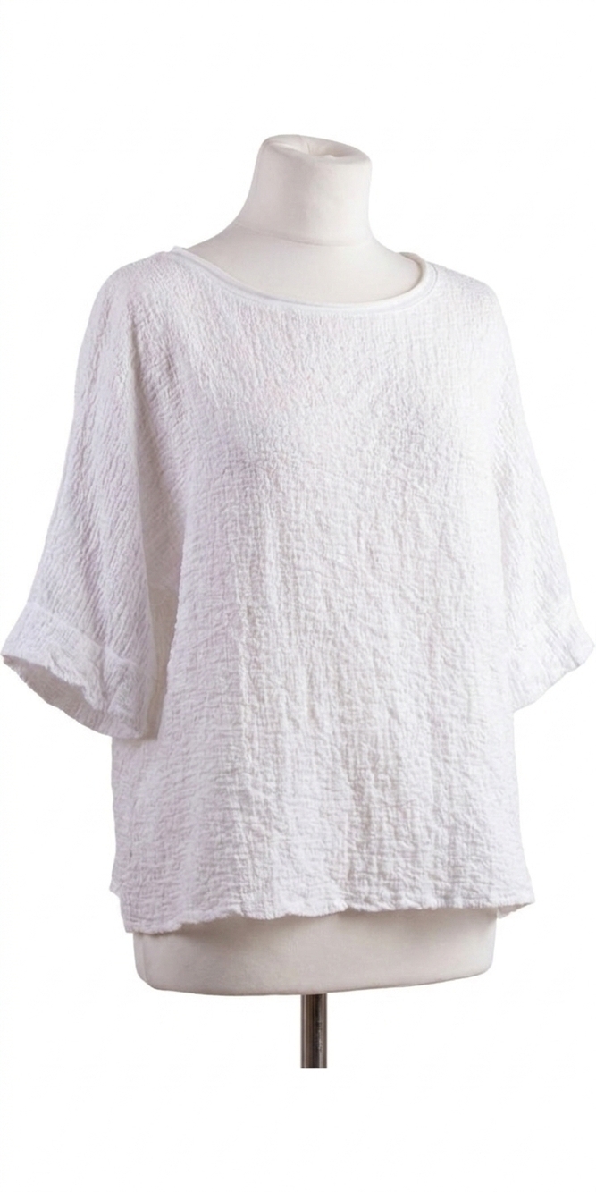 NEW GIGI MODA rina waffle cotton top in white